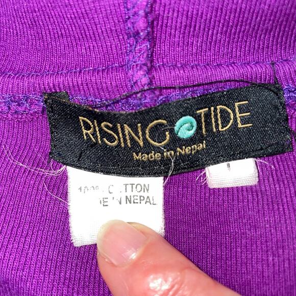 Rising Tide Womens Sz Large Hoodie jacket BOHO Wearable Art Bohemian Patchwork - Picture 4 of 11